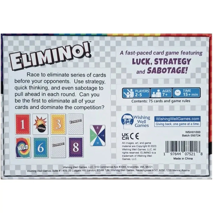 Elimino! - Party Abstract Card Game for Family, Adults, and Children (2-5 Players, Ages 7+) - Wishing Well Games