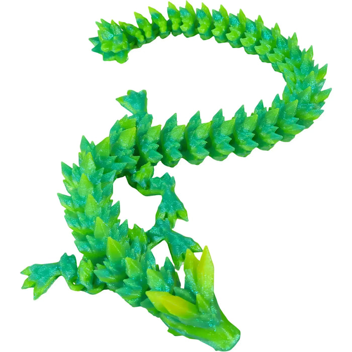 Emerald Spike Dragon Hatchling Toy Figure with Egg (3D Printed) - Wonderland Workshop