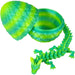 Emerald Spike Dragon Hatchling Toy Figure with Egg (3D Printed) - Wonderland Workshop
