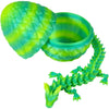 Emerald Spike Dragon Hatchling Toy Figure with Egg (3D Printed) - Wonderland Workshop