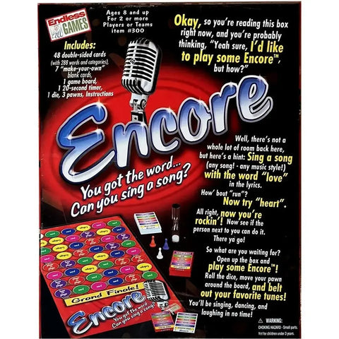 Encore - Party Music Board Game for Family, Adults, and Children (2+ Players, Age 8+) - Endless Games