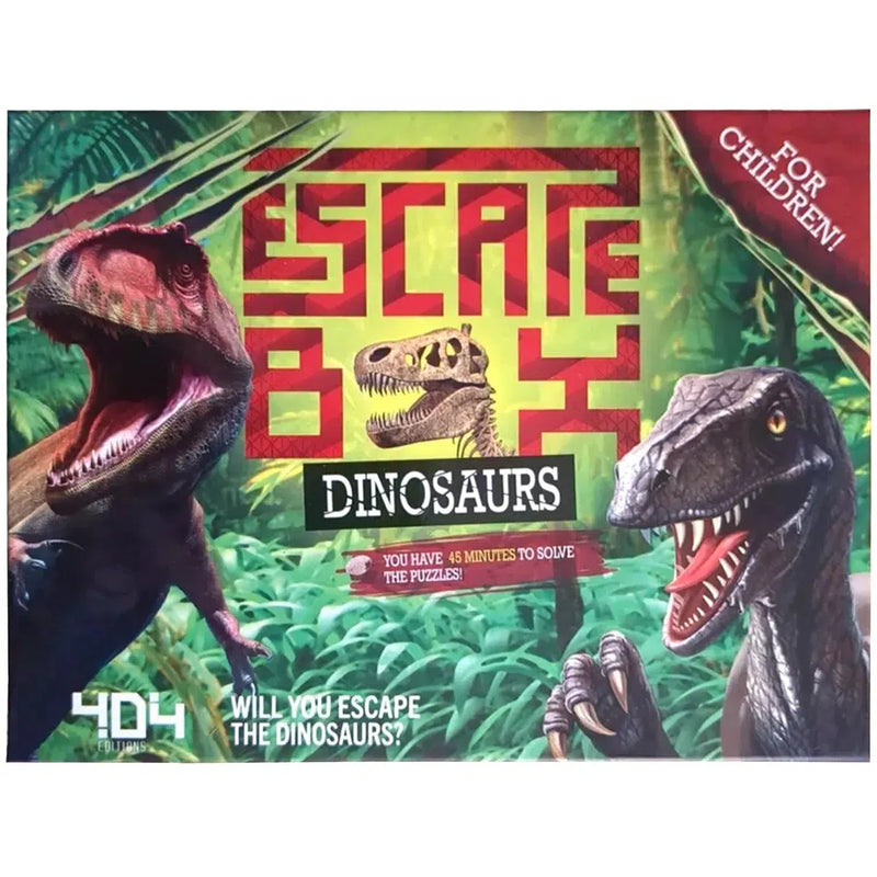 Escape Box Dinosaurs - Cooperative Dinosaur Board Game for Family, Adults, and Children (2-5 Players, Ages 7+) - 404 Editions