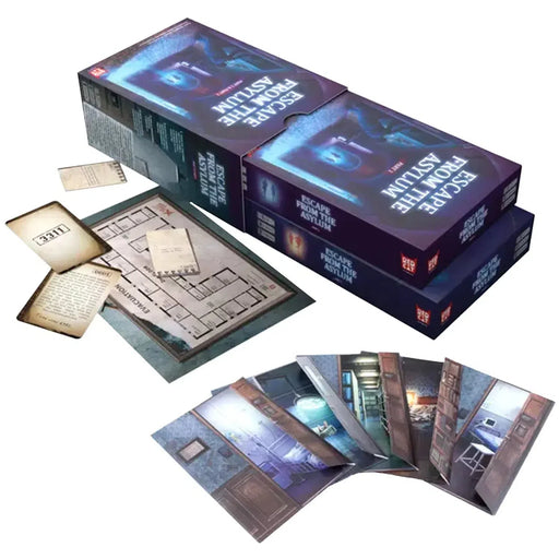 Escape from the Asylum: Parts 1 & 2 - Cooperative Mystery Board Game for Family, and Adults (1-6 Players, Ages 12+) - Imperial Publishing