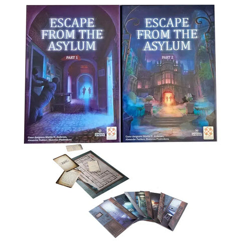 Escape from the Asylum: Parts 1 & 2 (Limited Edition) - Cooperative Mystery Board Game for Family, and Adults (1-10 Players, Ages 12+) - Imperial Publishing
