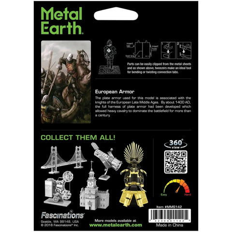 European Knight Armor 3D Figure Model Kit (Steel, Moderate Difficulty) - Fascinations - Metal Earth Series - (2023) - Image 3