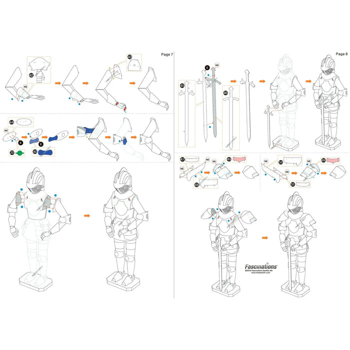 European Knight Armor 3D Figure Model Kit (Steel, Moderate Difficulty) - Fascinations - Metal Earth Series - (2023)