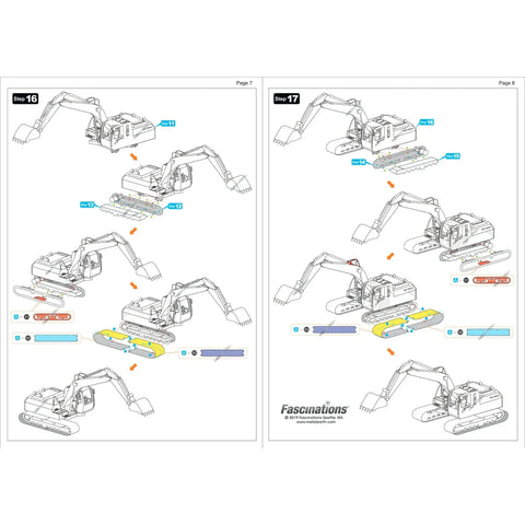 Excavator Construction Vehicle Figure Model Kit (Steel, Moderate Difficulty) - Fascinations - Metal Earth Series - (2022) - Image 12