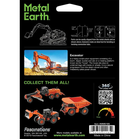 Excavator Construction Vehicle Figure Model Kit (Steel, Moderate Difficulty) - Fascinations - Metal Earth Series - (2022) - Image 3