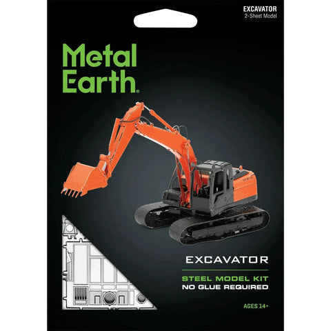 Excavator Construction Vehicle Figure Model Kit (Steel, Moderate Difficulty) - Fascinations - Metal Earth Series - (2022) - Image 1