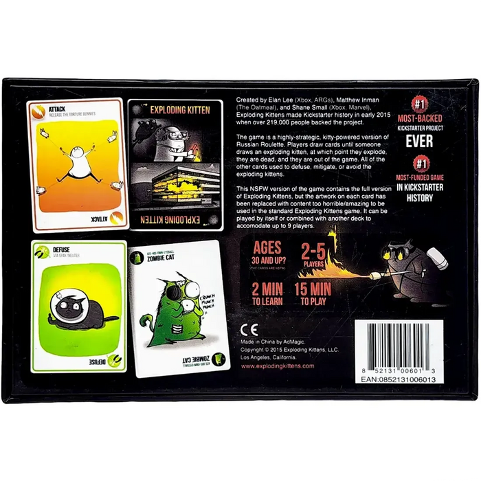Exploding Kittens: NSFW Edition - Party Humor Card Game for Adults (2-5 Players, Ages 18+) - Exploding Kittens