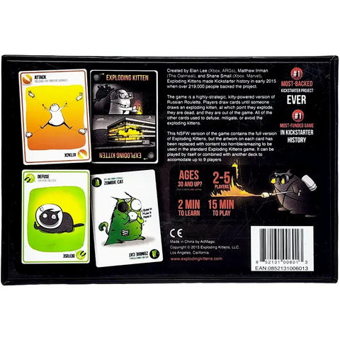 Exploding Kittens: NSFW Edition - Party Humor Card Game for Adults (2-5 Players, Ages 18+) - Exploding Kittens