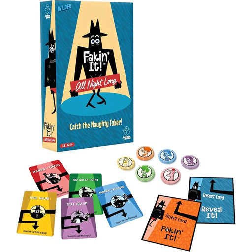 Fakin' It! All Night Long - Social Deduction Humor Card Game for Adults (3-6 Players, Ages 17+) - Wilder Toys