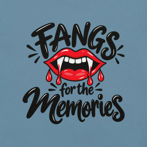 Fangs for the Memories T-Shirt - Funny Halloween Vampire Lips Graphic Tee - Image 10