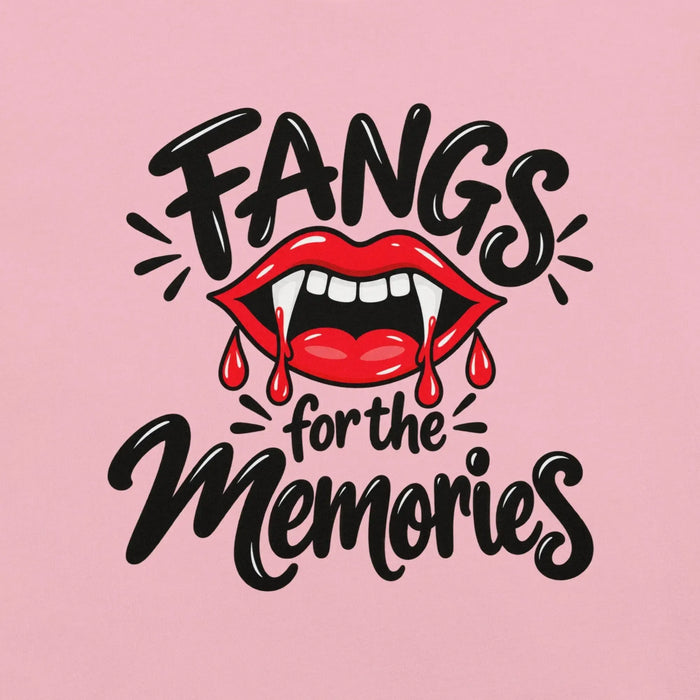 Fangs for the Memories T-Shirt - Funny Halloween Vampire Lips Graphic Tee