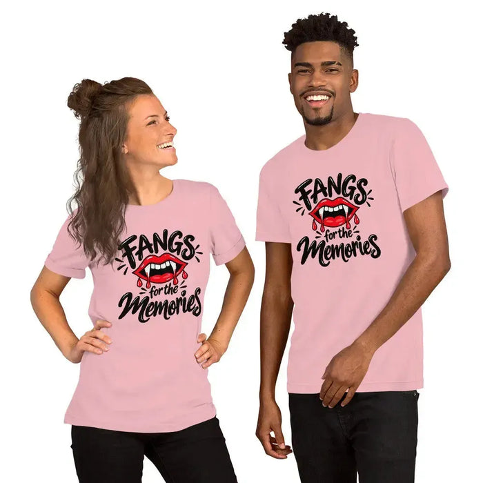 Fangs for the Memories T-Shirt - Funny Halloween Vampire Lips Graphic Tee
