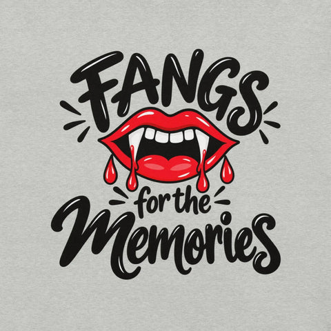 Fangs for the Memories T-Shirt - Funny Halloween Vampire Lips Graphic Tee - Image 26