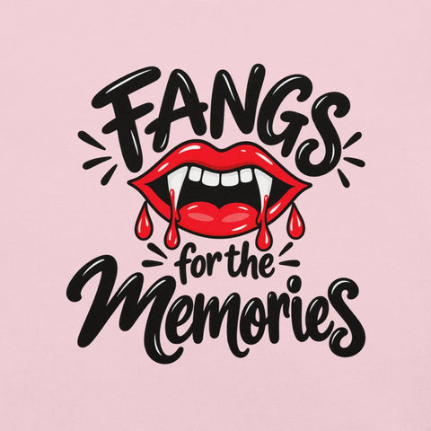 Fangs for the Memories T-Shirt - Funny Halloween Vampire Lips Graphic Tee - Image 34