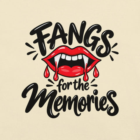 Fangs for the Memories T-Shirt - Funny Halloween Vampire Lips Graphic Tee - Image 38