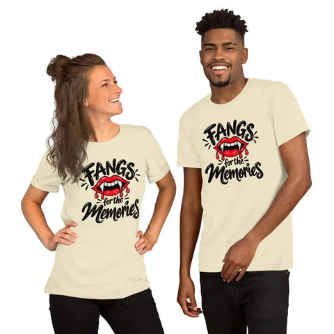 Fangs for the Memories T-Shirt - Funny Halloween Vampire Lips Graphic Tee - Image 40