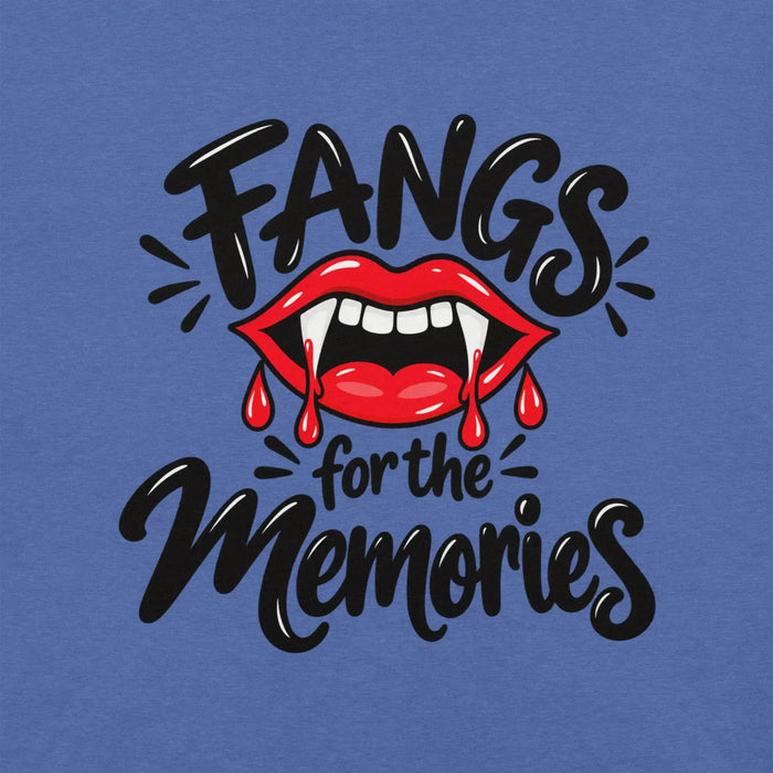 Fangs for the Memories T-Shirt - Funny Halloween Vampire Lips Graphic Tee