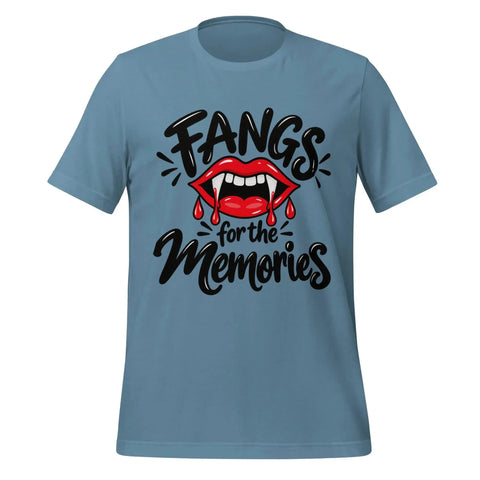 Fangs for the Memories T-Shirt - Funny Halloween Vampire Lips Graphic Tee - Image 9