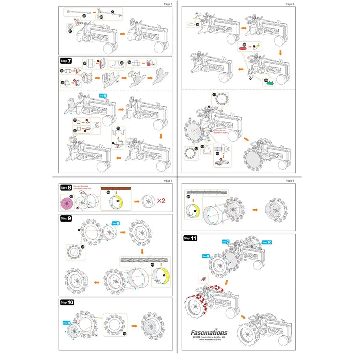 Farm Tractor Vehicle Figure Model Kit (Steel, Moderate Difficulty) - Fascinations - Metal Earth Series - (2022)