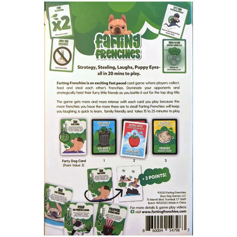 Farting Frenchies - Competitive Dog Card Game for Family, Adults, and Children (2-4 Players, Ages 7+) - Boss Dog Games