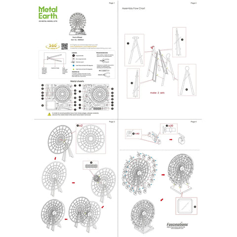 Ferris Wheel Figure Model Kit (Steel, Moderate Difficulty) - Fascinations - Metal Earth Series - (2023) - Image 8