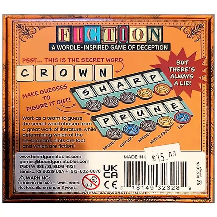 Fiction - Social Deduction Literature Board Game for Family, and Adults (2-8 Players, Ages 10+) - Allplay