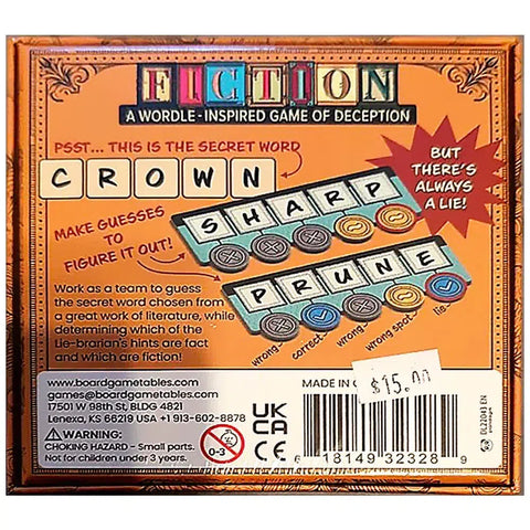 Fiction - Social Deduction Literature Board Game for Family, and Adults (2-8 Players, Ages 10+) - Allplay