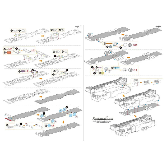 Fire Engine Truck Figure Model Kit (Steel, Moderate Difficulty) - Fascinations - Metal Earth Series