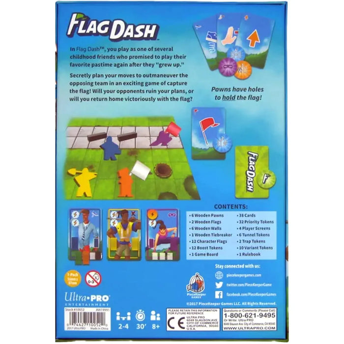 Flag Dash - Competitive Strategy Board Game for Family and Adults (2-4 Players, Ages 8+) - Ultra PRO