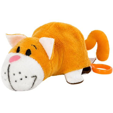 Flip A Zoo - 2-in-1 Reversible Savannah Cat & Bodni Bulldog Clip-On Plush (4.5