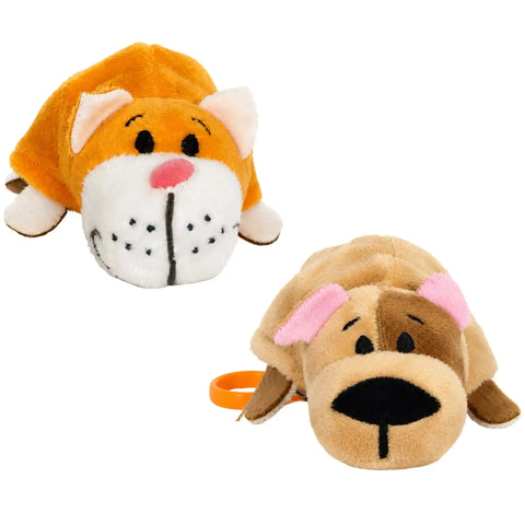 Flip A Zoo - 2-in-1 Reversible Savannah Cat & Bodni Bulldog Clip-On Plush (4.5