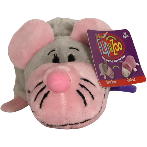 Flip A Zoo - 2-in-1 Reversible Sawyer Mouse & Caleb Cat Clip-On Plush (5