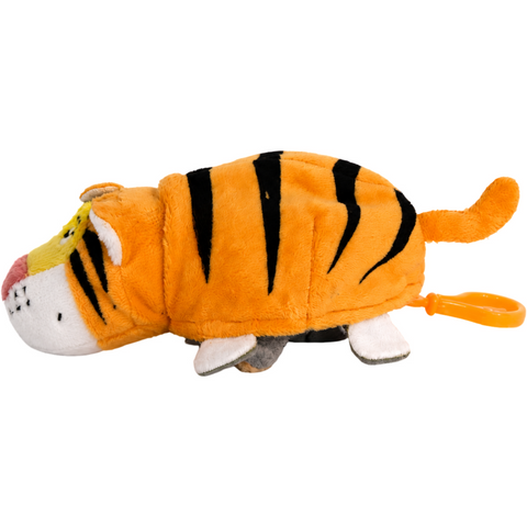 Flip A Zoo - 2-in-1 Reversible Theodore Tiger & Emma Elephant Clip-On Plush (5.5