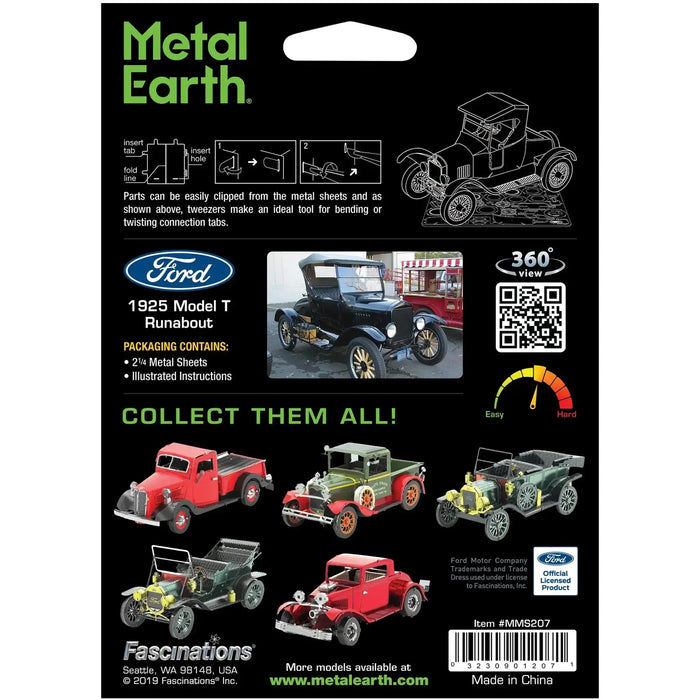 Ford - 1925 Model T Runabout Classic Car Figure Model Kit (1:43 Scale, Steel, Moderate Difficulty) - Fascinations - Metal Earth Series - (2022)
