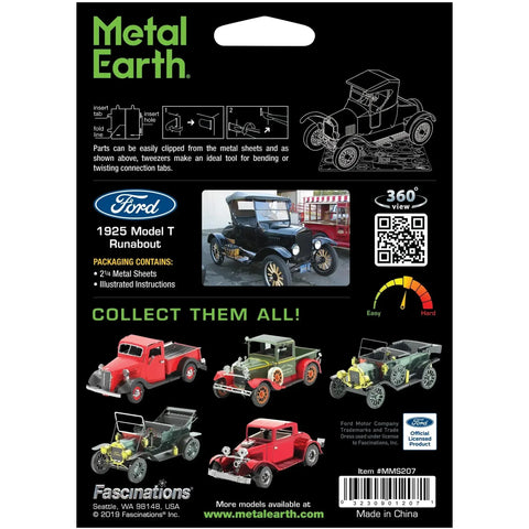 Ford - 1925 Model T Runabout Classic Car Figure Model Kit (1:43 Scale, Steel, Moderate Difficulty) - Fascinations - Metal Earth Series - (2022) - Image 3