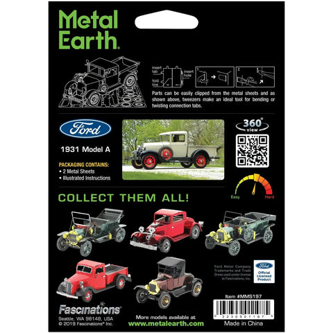 Ford - 1931 Model A Pickup Truck Figure Model Kit (1:40 Scale, Steel, Moderate Difficulty) - Fascinations - Metal Earth Series - (2022)1 - Image 3