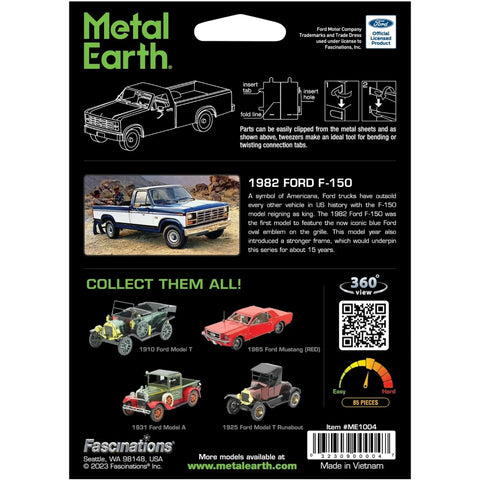 Ford - 1982 Ford F-150 Pickup Truck 3D Figure Model Kit (1:43 Scale, Steel, Moderate Difficulty) - Fascinations - Metal Earth Series - (2024)