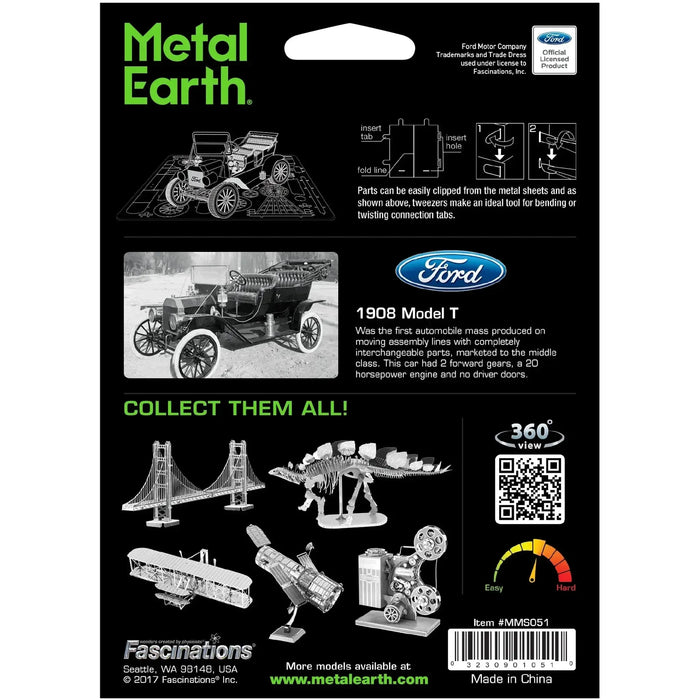 Ford - Unpainted 1908 Model T Car Figure Model Kit (Steel, Moderate Difficulty) - Fascinations - Metal Earth Series - (2022)