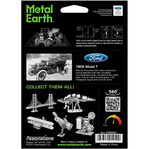 Ford - Unpainted 1908 Model T Car Figure Model Kit (Steel, Moderate Difficulty) - Fascinations - Metal Earth Series - (2022) - Image 3