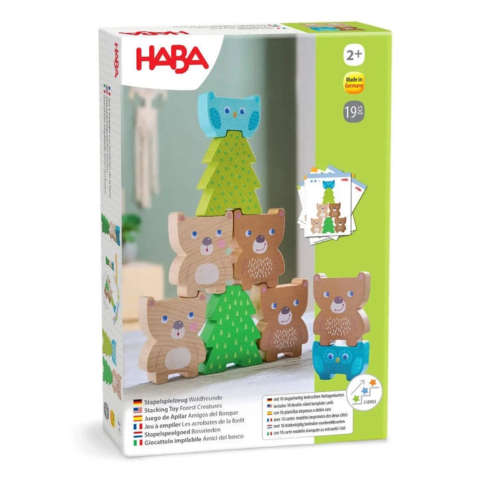 Forest Friends Stacking Toy - Wooden Toddler Toy for Developmental Learning and Motor Skills - HABA