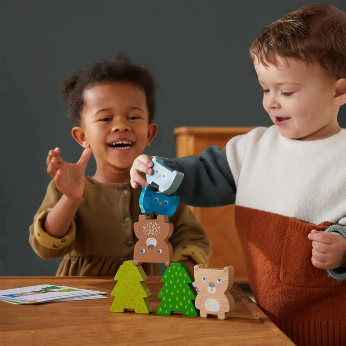 Forest Friends Stacking Toy - Wooden Toddler Toy for Developmental Learning and Motor Skills - HABA