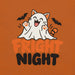 Fright Night T-Shirt - Cute Halloween Ghost Cat and Bats Graphic Tee