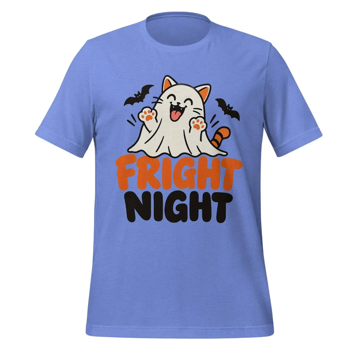Fright Night T-Shirt - Cute Halloween Ghost Cat and Bats Graphic Tee