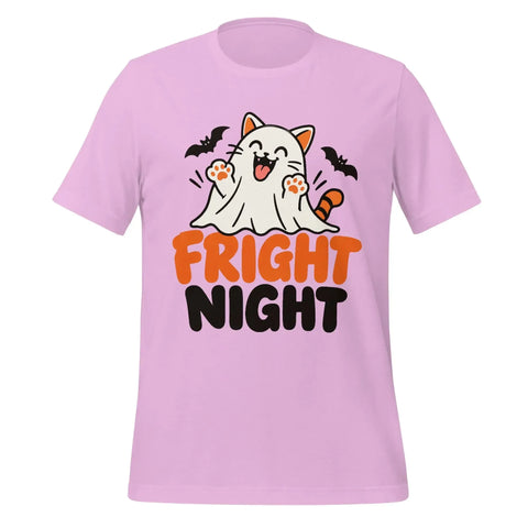 Fright Night T-Shirt - Cute Halloween Ghost Cat and Bats Graphic Tee - Image 21