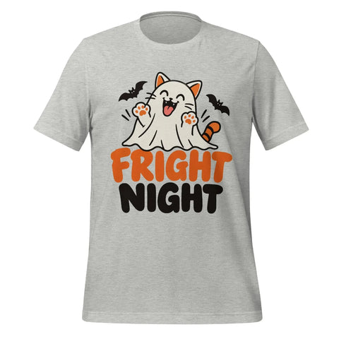 Fright Night T-Shirt - Cute Halloween Ghost Cat and Bats Graphic Tee - Image 25