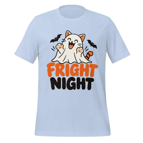 Fright Night T-Shirt - Cute Halloween Ghost Cat and Bats Graphic Tee - Image 29