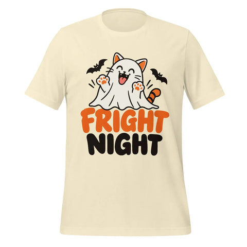 Fright Night T-Shirt - Cute Halloween Ghost Cat and Bats Graphic Tee - Image 37